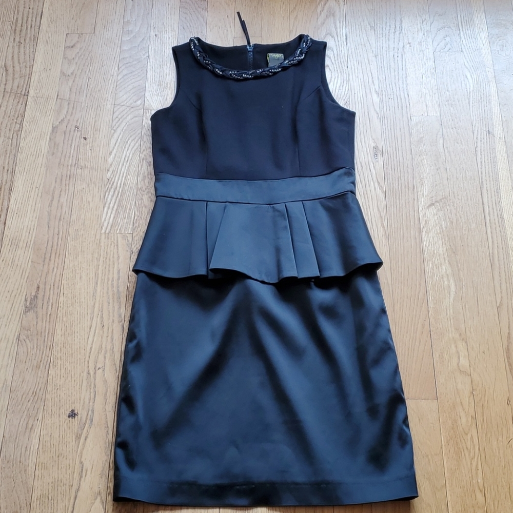 Taylor LBD with peplum and braided neckline 6